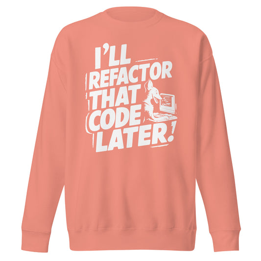 I will refactor that code later Sweatshirt | arrogantto